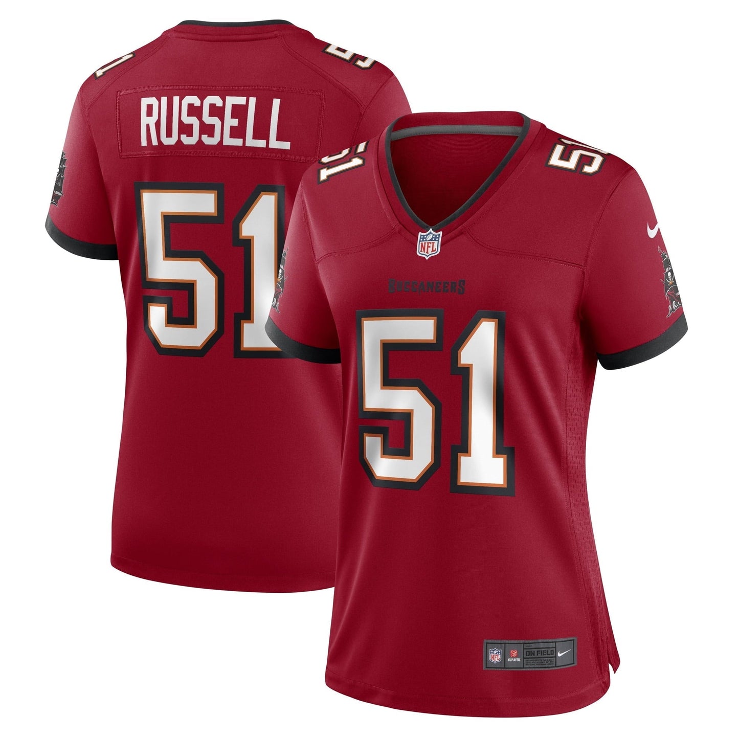 Women's Nike J.J. Russell Athletic Red Tampa Bay Buccaneers Game Player Jersey