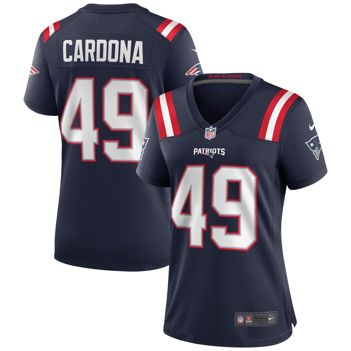 Women's Nike Joe Cardona Navy New England Patriots Game Jersey