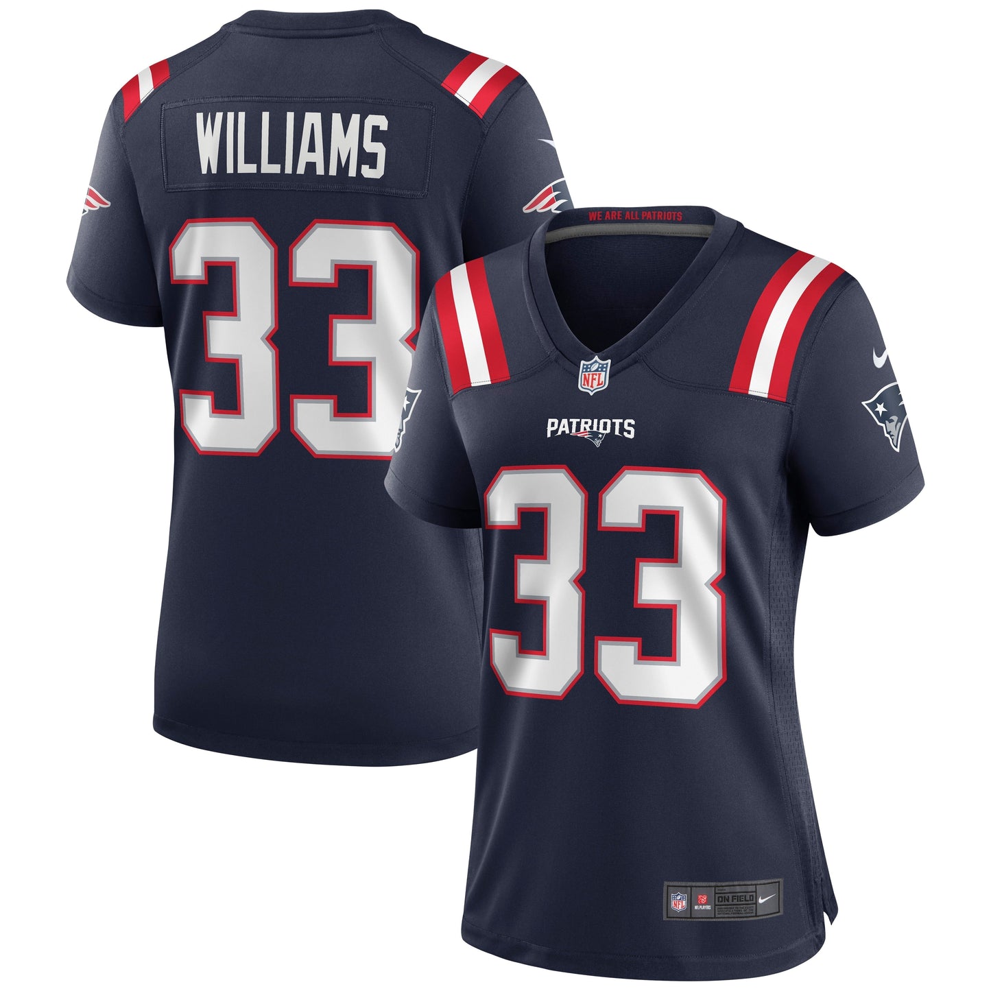 Women's Nike Joejuan Williams Navy New England Patriots Game Jersey