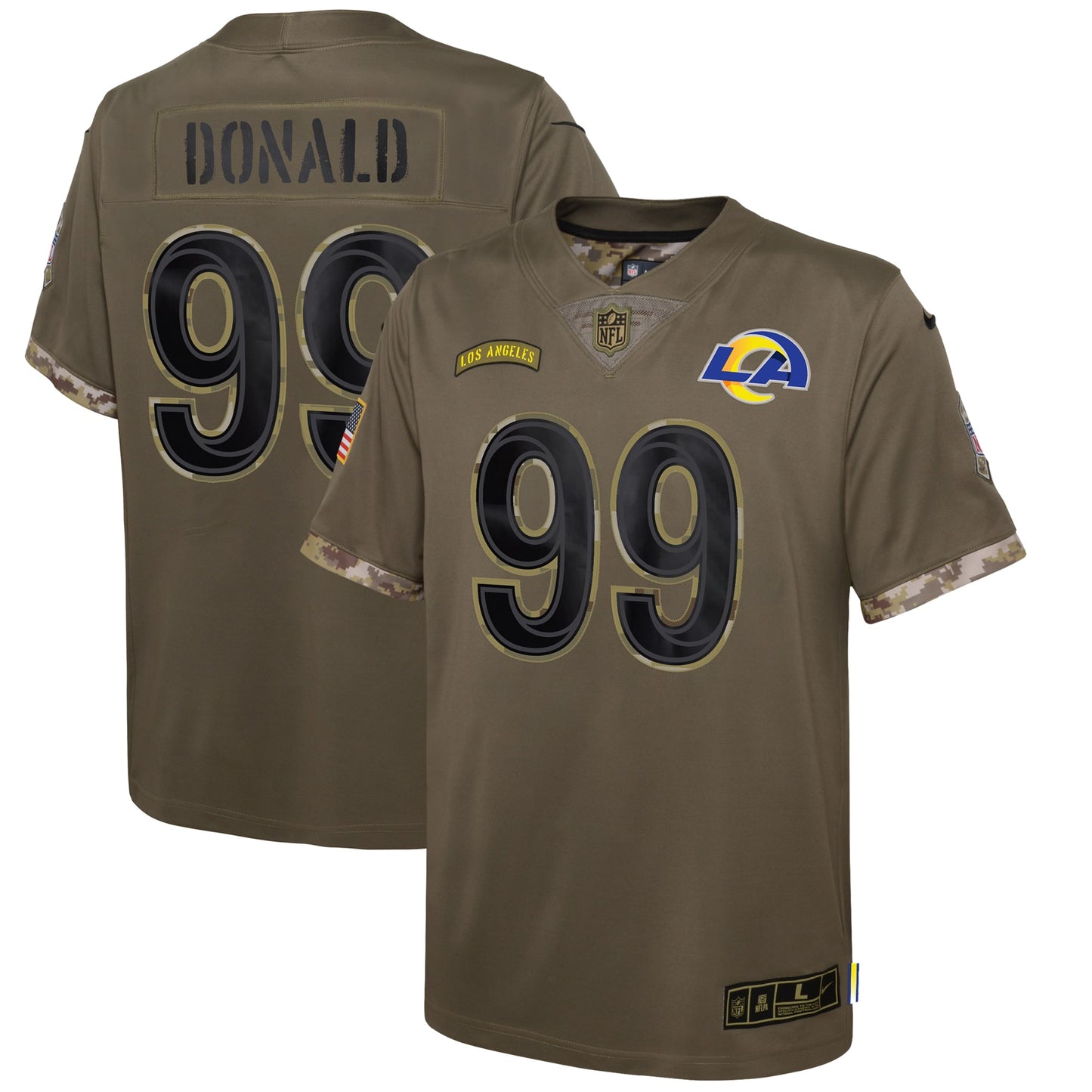 Aaron Donald Los Angeles Rams Nike Youth 2022 Salute To Service Player Limited Jersey - Olive