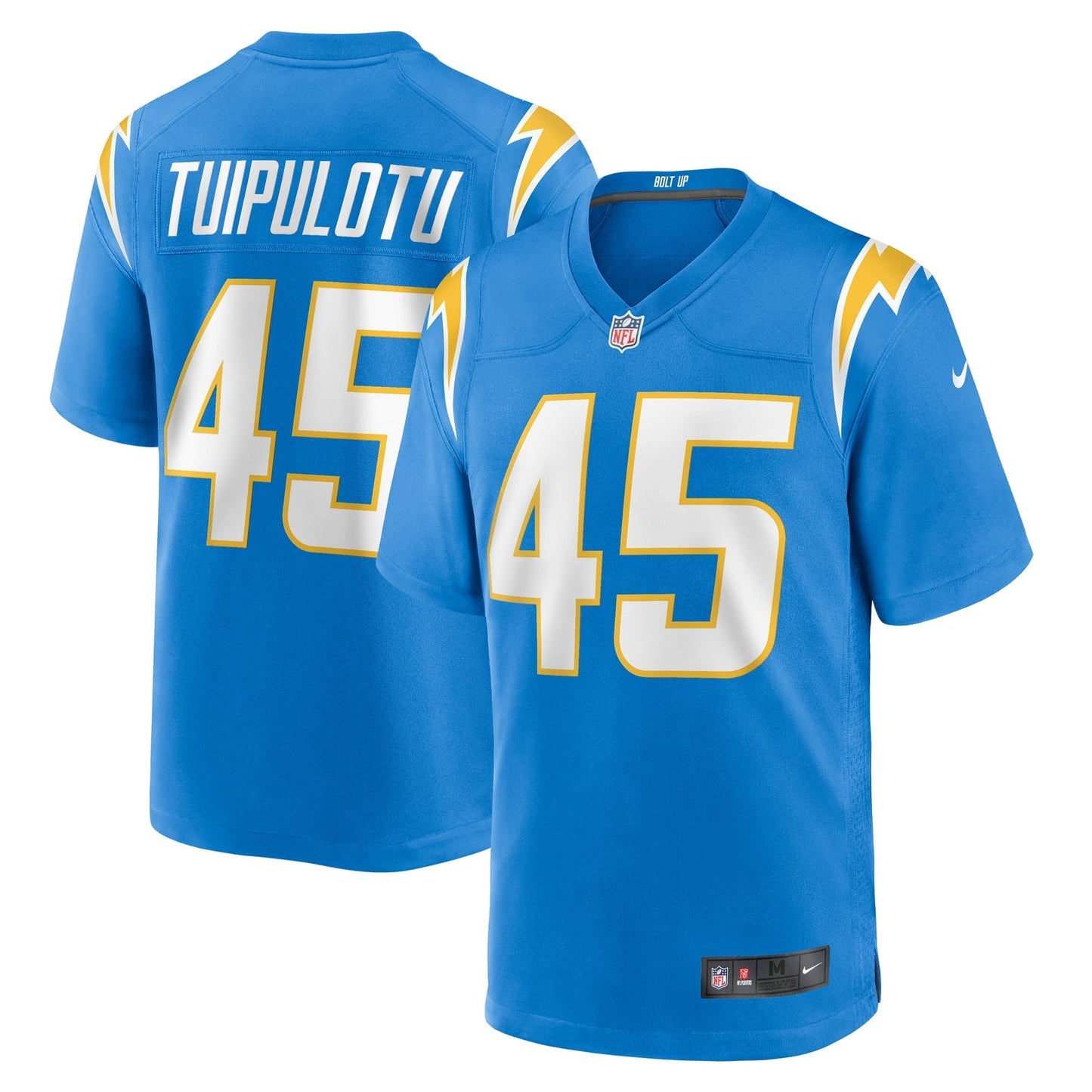 Men's Nike Tuli Tuipulotu Powder Blue Los Angeles Chargers Team Game Jersey
